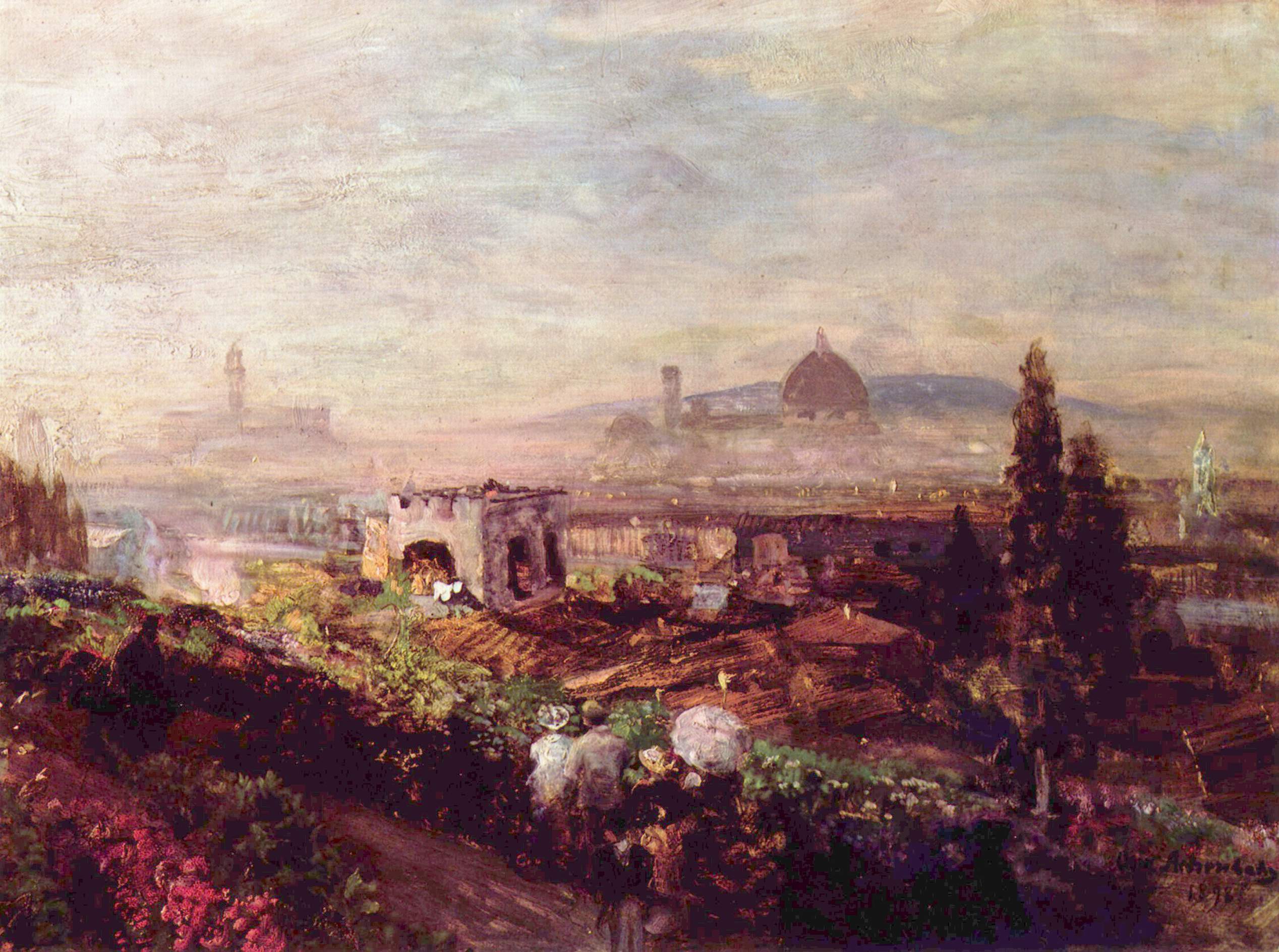 Oswald achenbach View over Florence